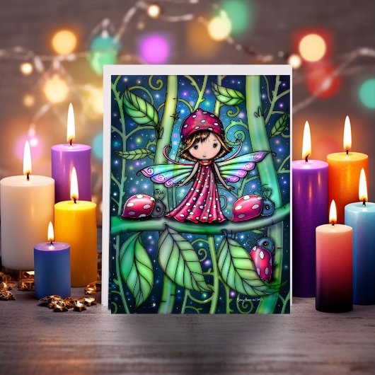 White Spotted Ladybug Fairy Molly Harrison Karte