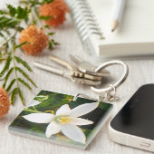 White Spring Bloom Schlüsselanhänger (Vorderseite rechts)