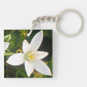 White Spring Bloom Schlüsselanhänger (Rückseite)