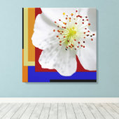 White Spring Blossom Fine Art Colorful Geometrie Leinwanddruck (Insitu (Holzboden))
