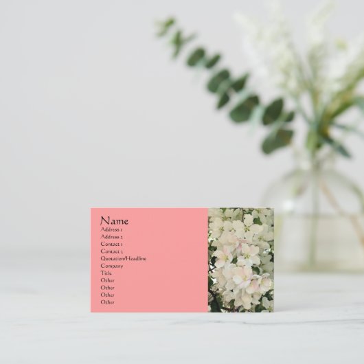 White Spring blüht Fotografie Business Card Visitenkarte (Stehend Vorderseite)