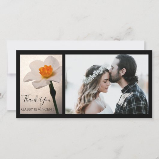 White Spring Daffodil Blume Wedding Danke (Vorderseite)