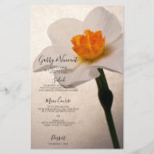 White Spring Daffodil Wedding Menu (Vorderseite)