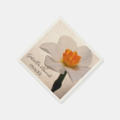 White Spring Daffodil Wedding Serviette (Ecke)