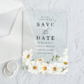 White Spring Floral Wedding Save The Date Acryleinladungen