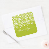 White & Spring Green Damask Danke Sticker (Umschlag)