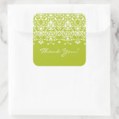 White & Spring Green Damask Danke Sticker (Tasche)