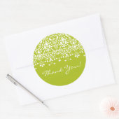 White & Spring Green Damask Danke Sticker (Umschlag)
