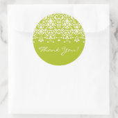 White & Spring Green Damask Danke Sticker (Tasche)