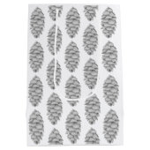 White Spruce Cone Geschenktasche Mittlere Geschenktüte (Rückseite)