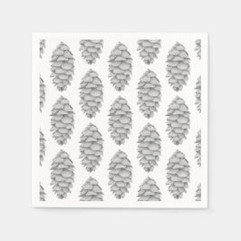 White Spruce Cone Paper Napkin Serviette