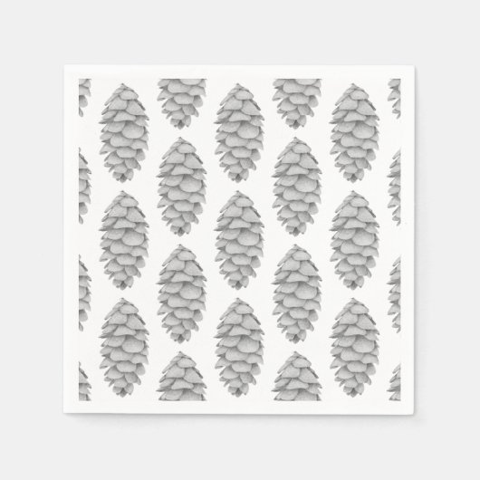 White Spruce Cone Paper Napkin Serviette (Vorderseite)