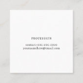 White Square Business Card with Logo Quadratische Visitenkarte (Rückseite)