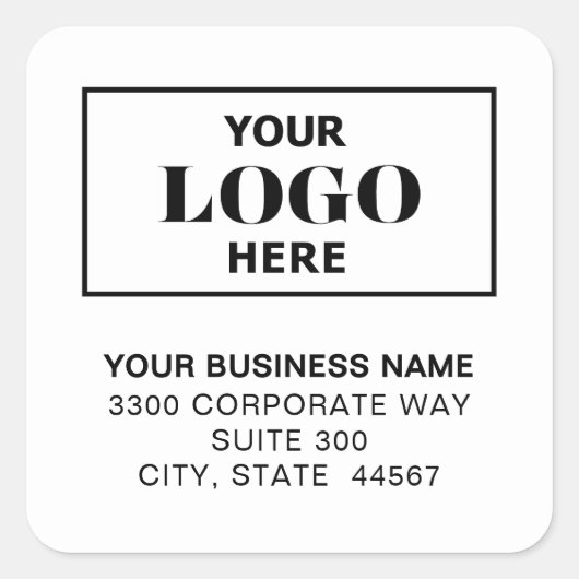 White Square-Rücksendeadressen-Aufkleber für Gesch Quadratischer Aufkleber (Vorderseite)
