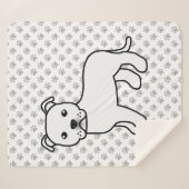 White Staffordshire Bull Terrier Niedlich Cartoon  Sherpadecke (Vorderseite (Horizontal))