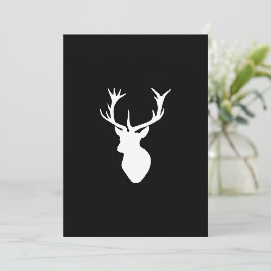 White Stag Head mit Antler Einladung (Stehend Vorderseite)