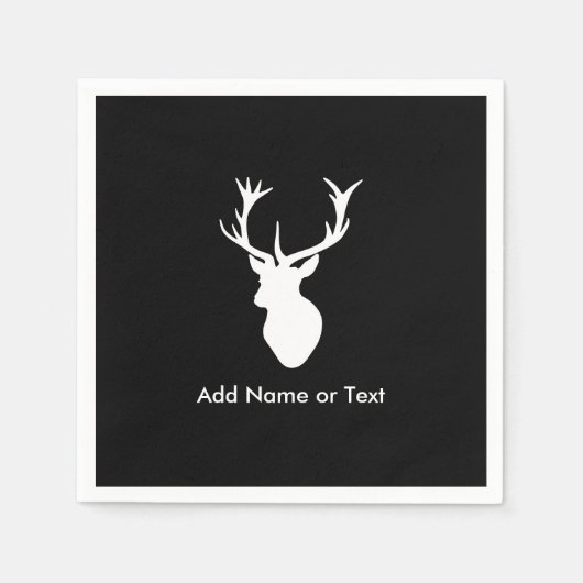 White Stag Head mit Antler Serviette (Vorderseite)