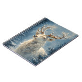 White Stag Portrait Mystical Winter Art Notizblock (Linke Seite)