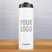 White Stainless Steel Tumbler Business Logo 12 oz Thermosbecher