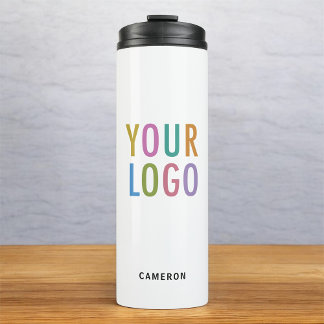 White Stainless Steel Tumbler Business Logo 12 oz Thermosbecher