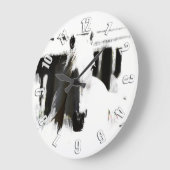 White Stallion Artwork Große Wanduhr (Winkel)