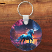 White Stallion Fantasy Pink Garden Schlüsselanhänger (Rückseite)