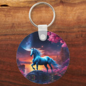 White Stallion Fantasy Pink Garden Schlüsselanhänger (Vorderseite)