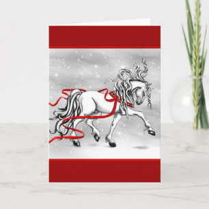 White Stallion Weihnachtsdesign Feiertagskarte
