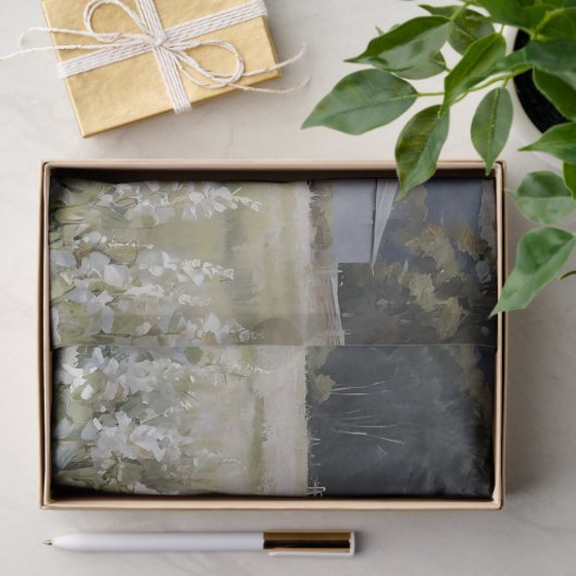 White Stalwart Barn Decoupage Seidenpapier (Geschenk)