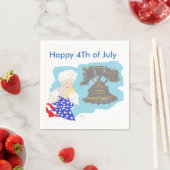 White Standard Cocktail Paper Napkins 4. Juli Serviette (Beispiel)