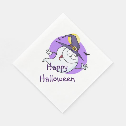White Standard Luncheon Napkin/Halloween Serviette (Ecke)
