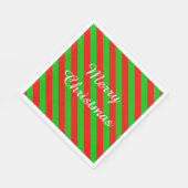 White Standard Napkin/Green/Red Serviette (Ecke)