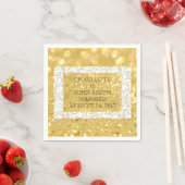 White Standard Paper Napkins Personalisiert Gold Serviette (Beispiel)