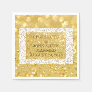 White Standard Paper Napkins Personalisiert Gold Serviette