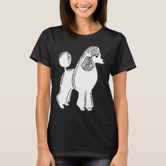 White Standard Poodle Art T-Shirt (Vorderseite)