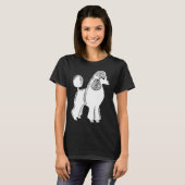 White Standard Poodle Art T-Shirt (Vorne ganz)