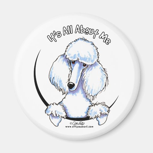 White Standard Poodle IAAM Magnet (Vorne)