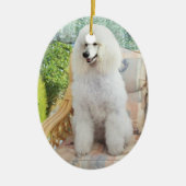 White Standard Poodle Keramikornament (Vorne)