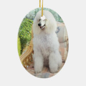 White Standard Poodle Keramikornament (Hinten)