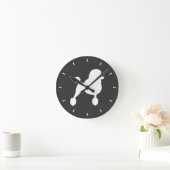 White Standard Poodle-Silhouette Runde Wanduhr (Zuhause)