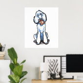 White Standard Poodle Teddy Bear Poster (Heimbüro)