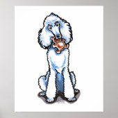 White Standard Poodle Teddy Bear Poster (Vorne)