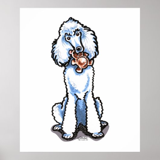 White Standard Poodle Teddy Bear Poster (Vorne)