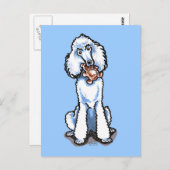 White Standard Poodle Teddy Bear Postkarte (Vorne/Hinten)