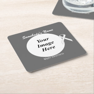 White Standard Ribbon Template von Kenneth Yoncich Rechteckiger Pappuntersetzer