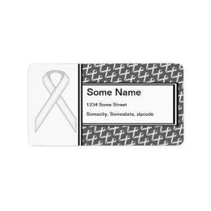 White Standard Ribbon von Kenneth Yoncich Adressaufkleber