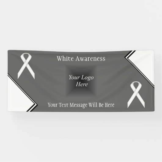 White Standard Ribbon von Kenneth Yoncich Banner (Horizontal)