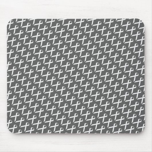 White Standard Ribbon von Kenneth Yoncich Mousepad (Vorne)
