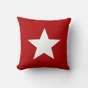 White Star auf Red Throw Kissen
