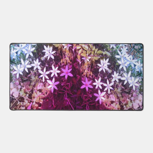 White Star Blumen Desk Mat Schreibtischunterlage (Vorderseite)